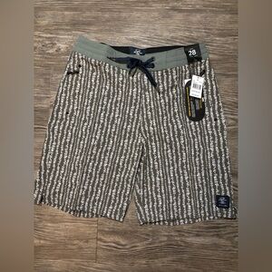 Ripcurl Men's Flower Striped Boardshorts - Brown and White